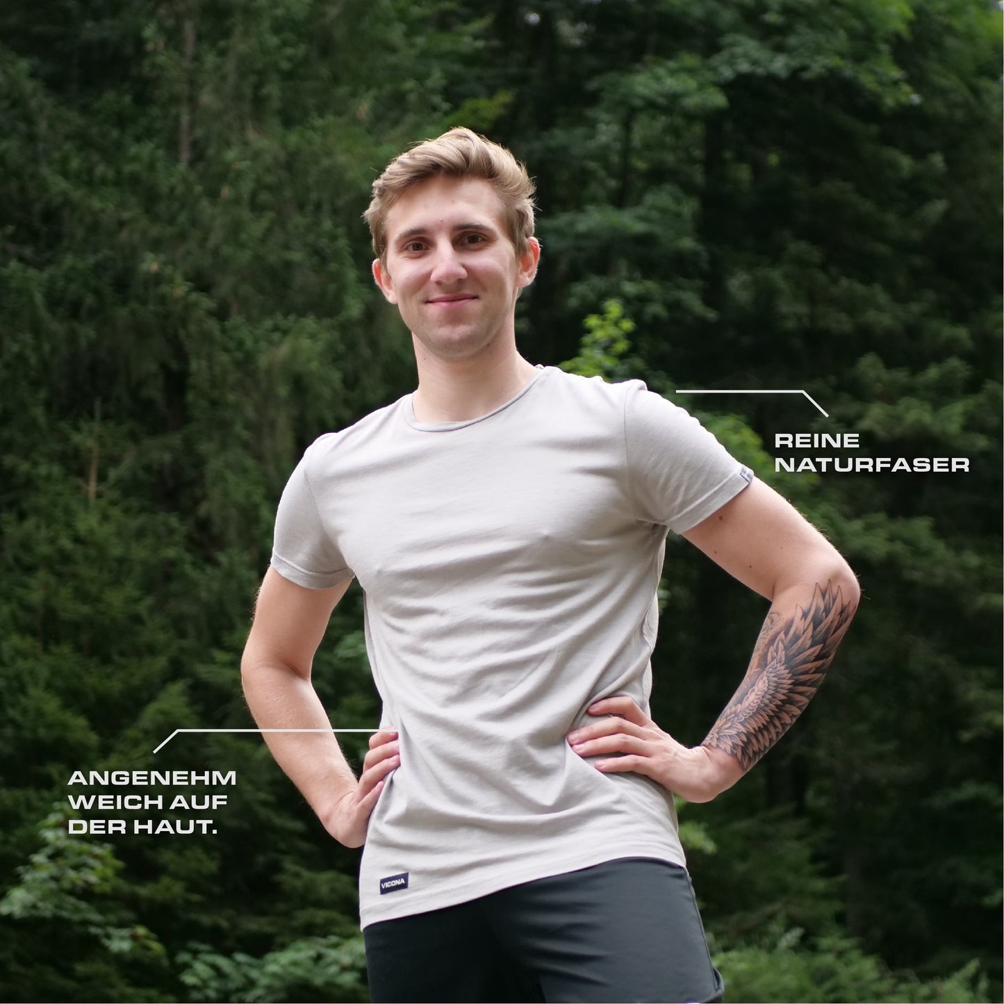 Tencel, Sportshirt, Lyocell, Herren Shirt, Bio Baumwolle, Naturfaser, weich, Herrenshirt, Sportswear, nachhaltig, nachhaltige Sportmode, Running, Hiking, Fitness, Outdoor Shirt