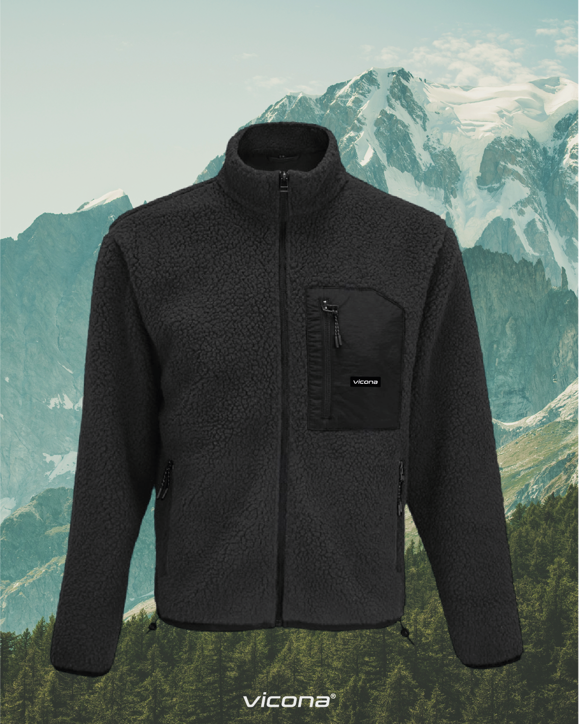 Monti fleece jacket black (Uni)