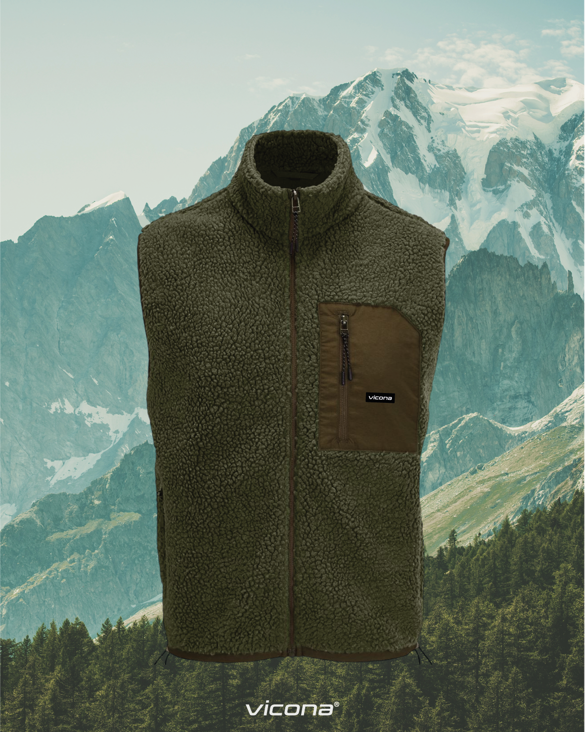 Monti Fleece Weste grün (Uni)