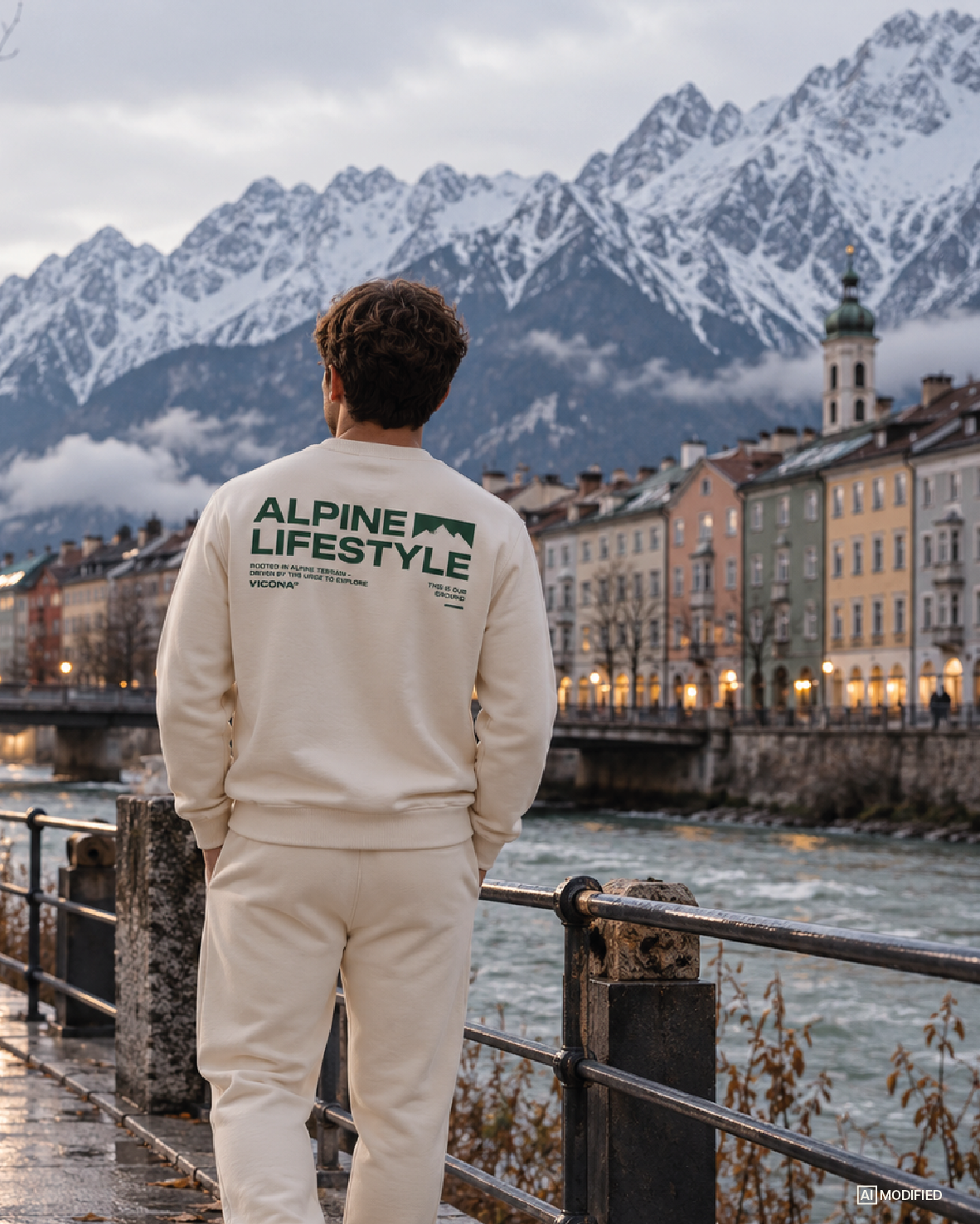 Mann trägt Sweater in Innsbruck
