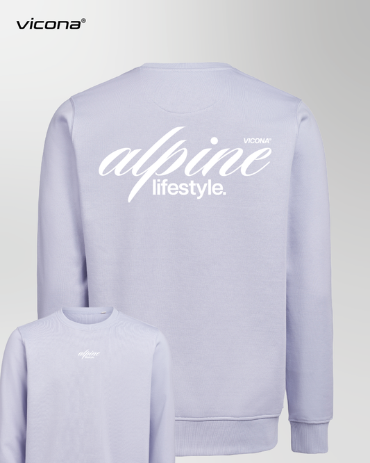 Ein flieder farbener Hoodie aus Bio-Baumwolle für Damen