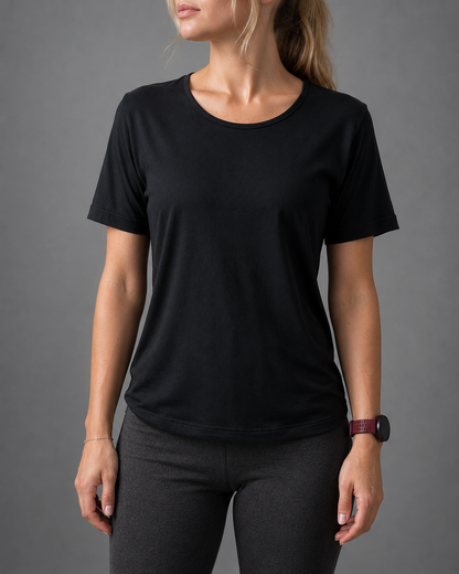 Damen Shirt aus Kaschmir und Modal in schwarz, extrem weich