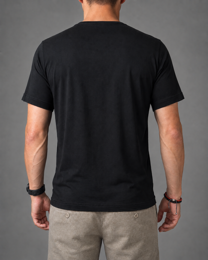 Lyocell Shirt mit Kaschmir Faser in schwarz von hinten