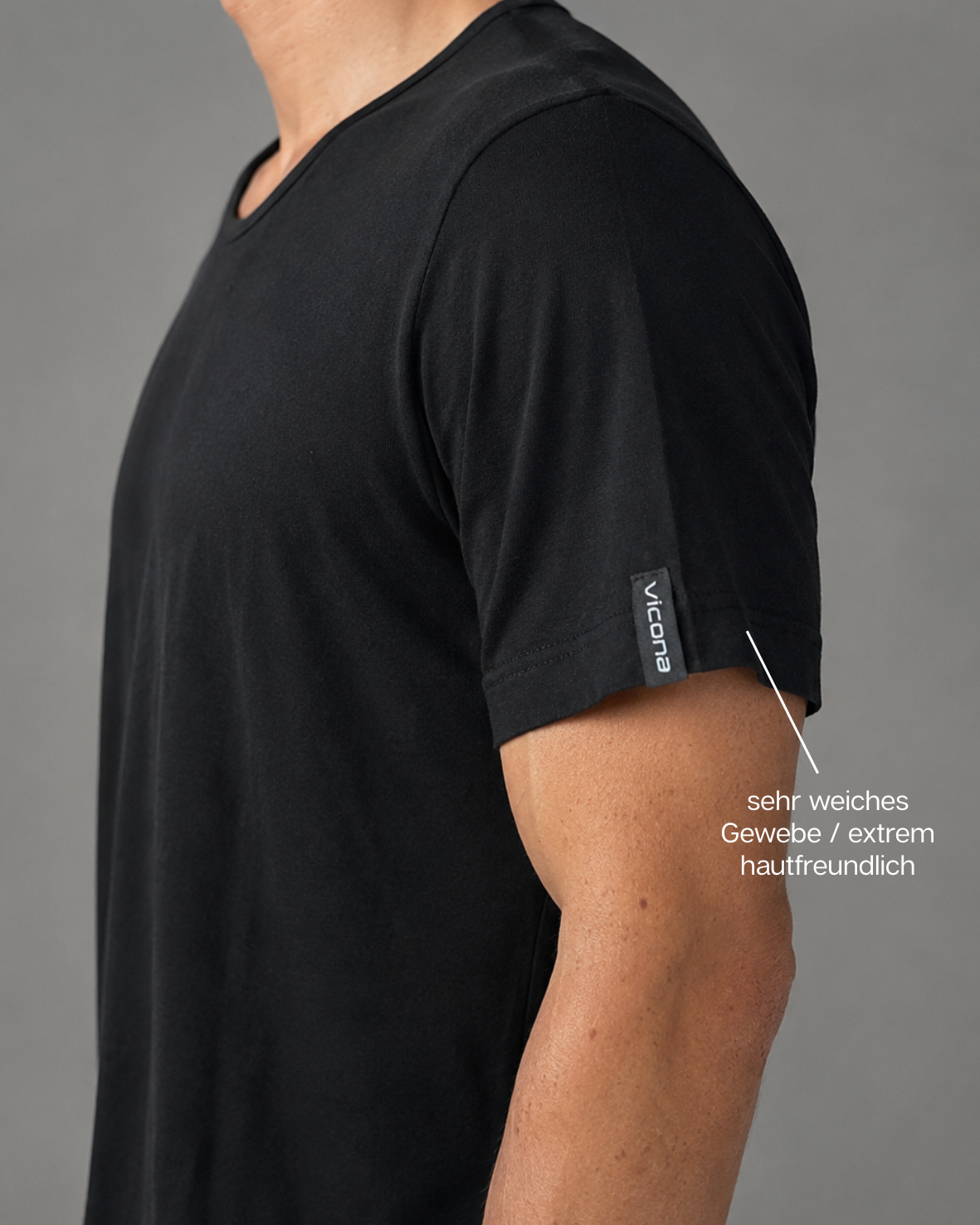 Vicona Shirt aus Naturfaser in schwarz