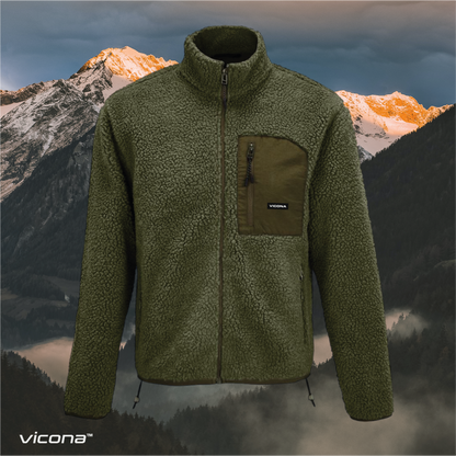 Monti Fleece Jacke grün (Uni)