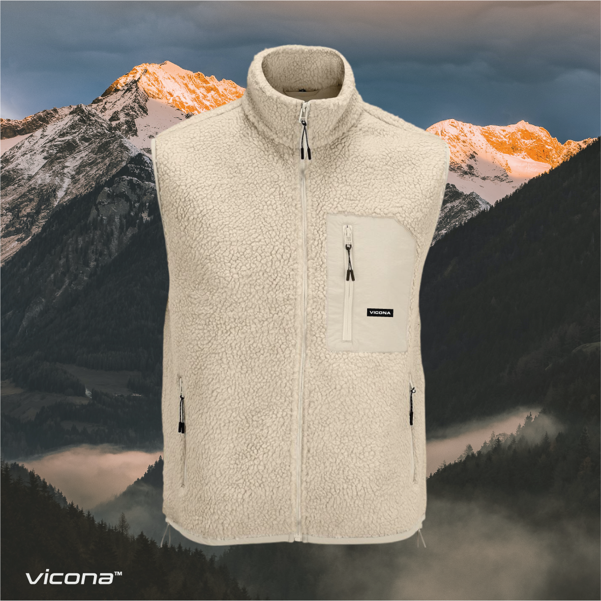 Monti Fleece Weste beige (Uni)