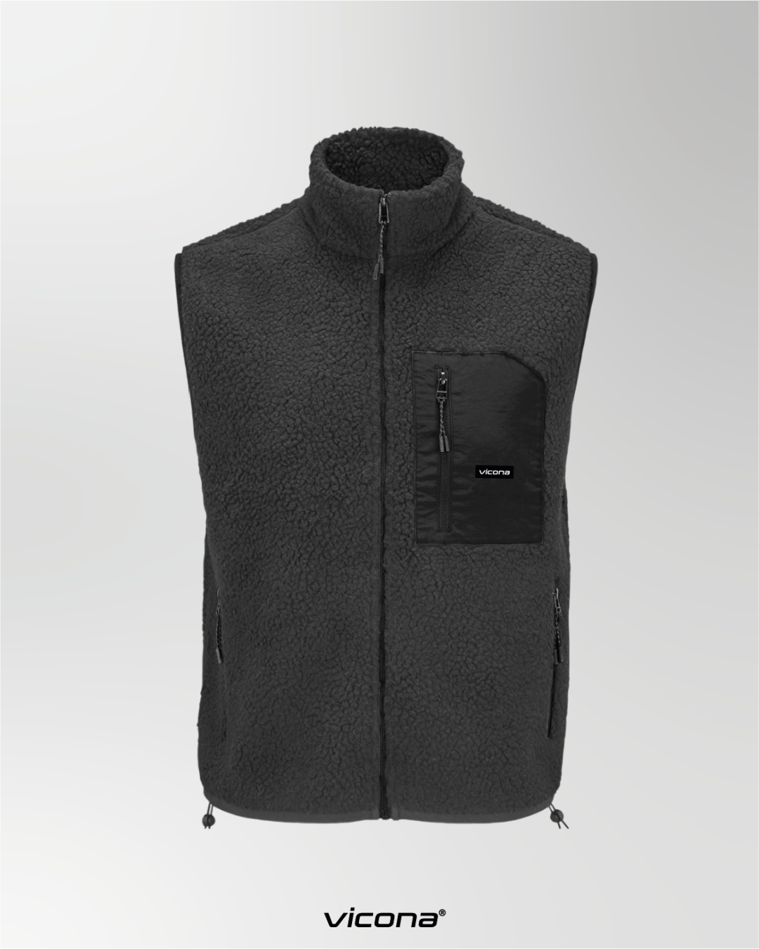 Monti Fleece Weste schwarz (Uni)