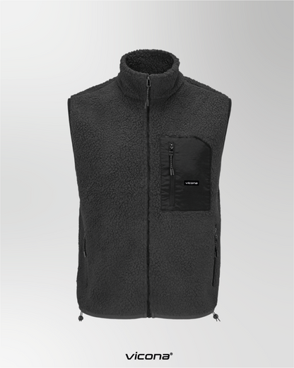 Monti Fleece Weste schwarz (Uni)