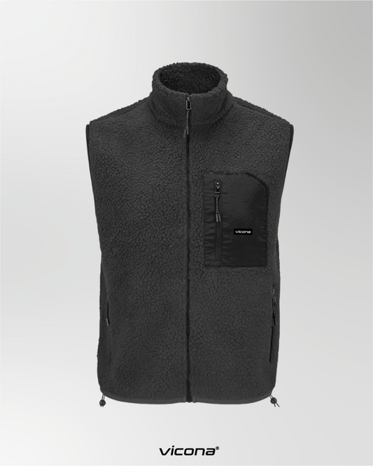 Monti Fleece Weste schwarz (Uni)