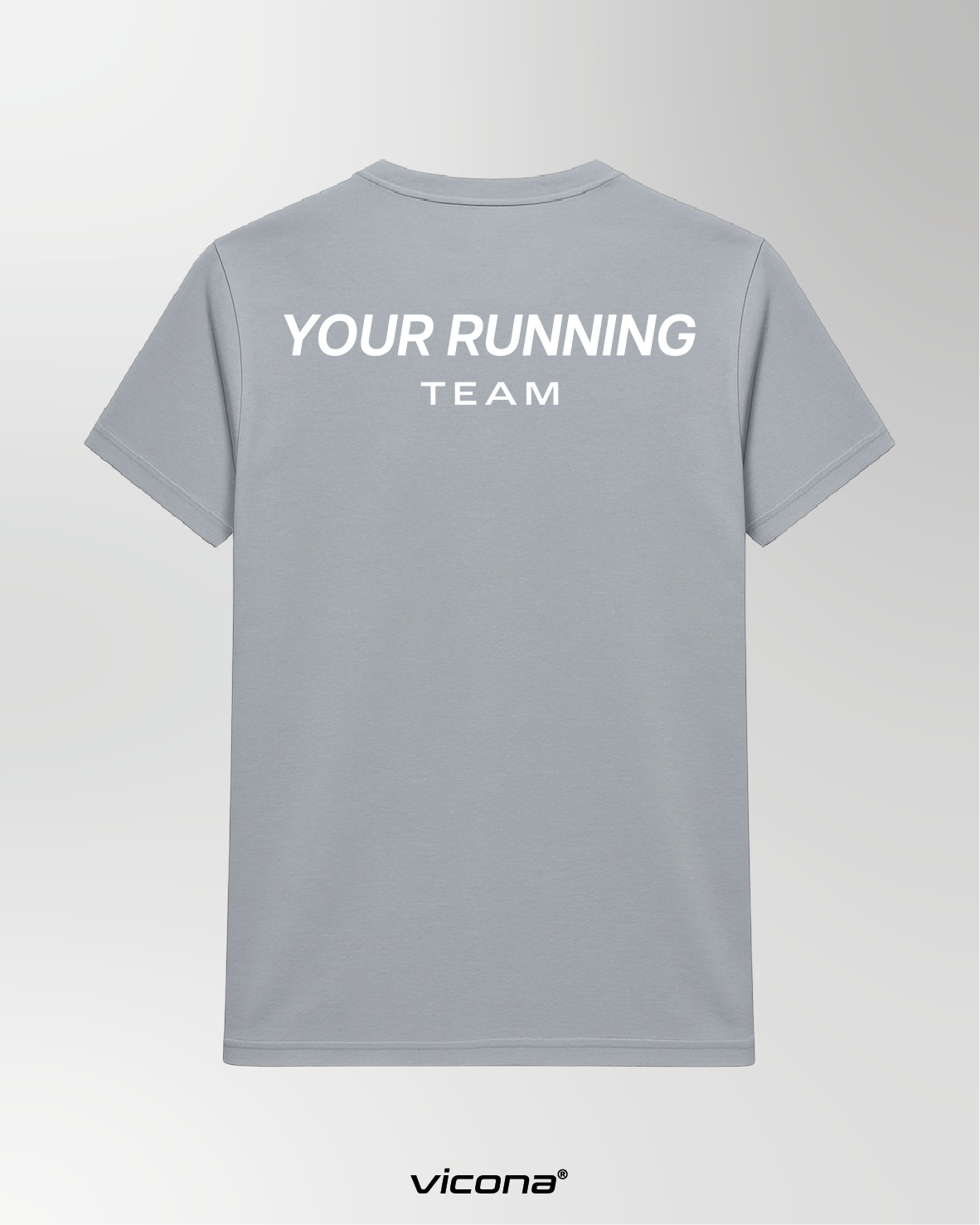 Rückseite eines Laufshirts bedruckt, Polyester Shirt atmungsaktiv