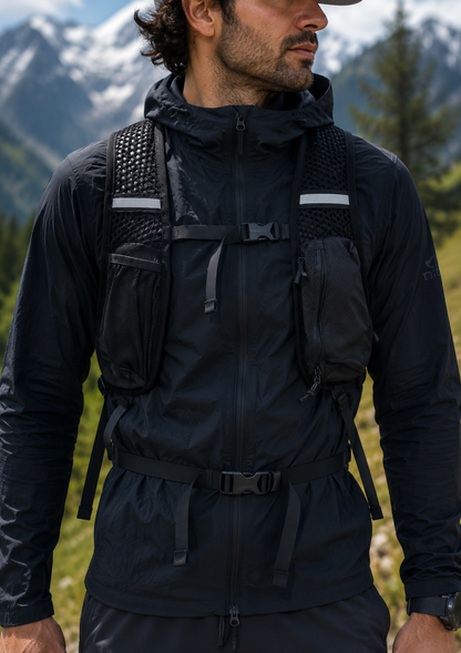Running backpack frontside, black 