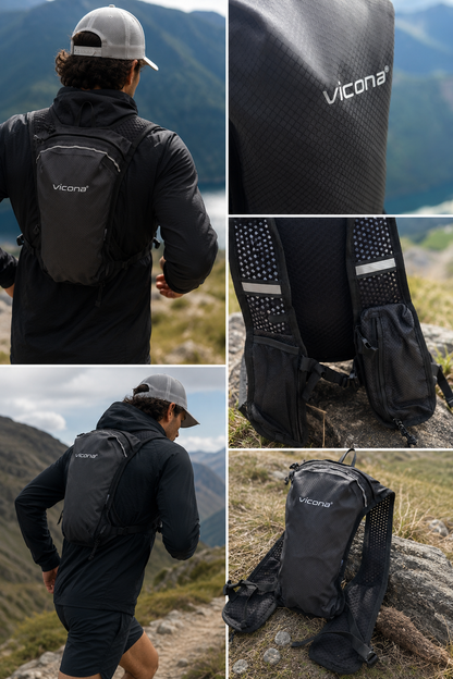 Vicona V-Trail Rucksack schwarz in verschiedenen Regionen am Berg