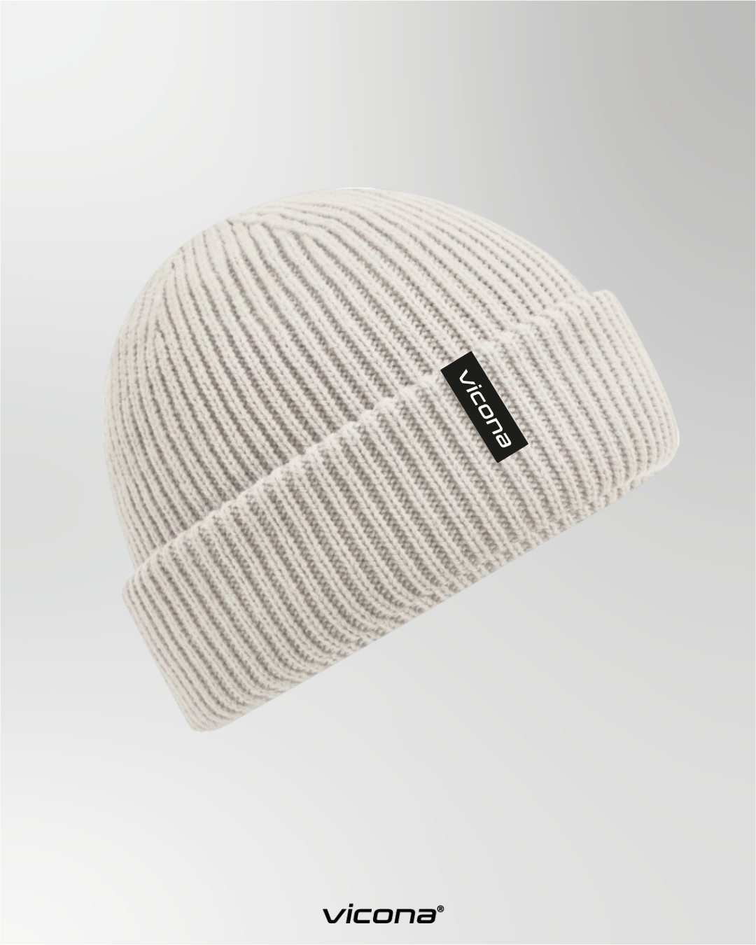 graue Strickmütze von Vicona