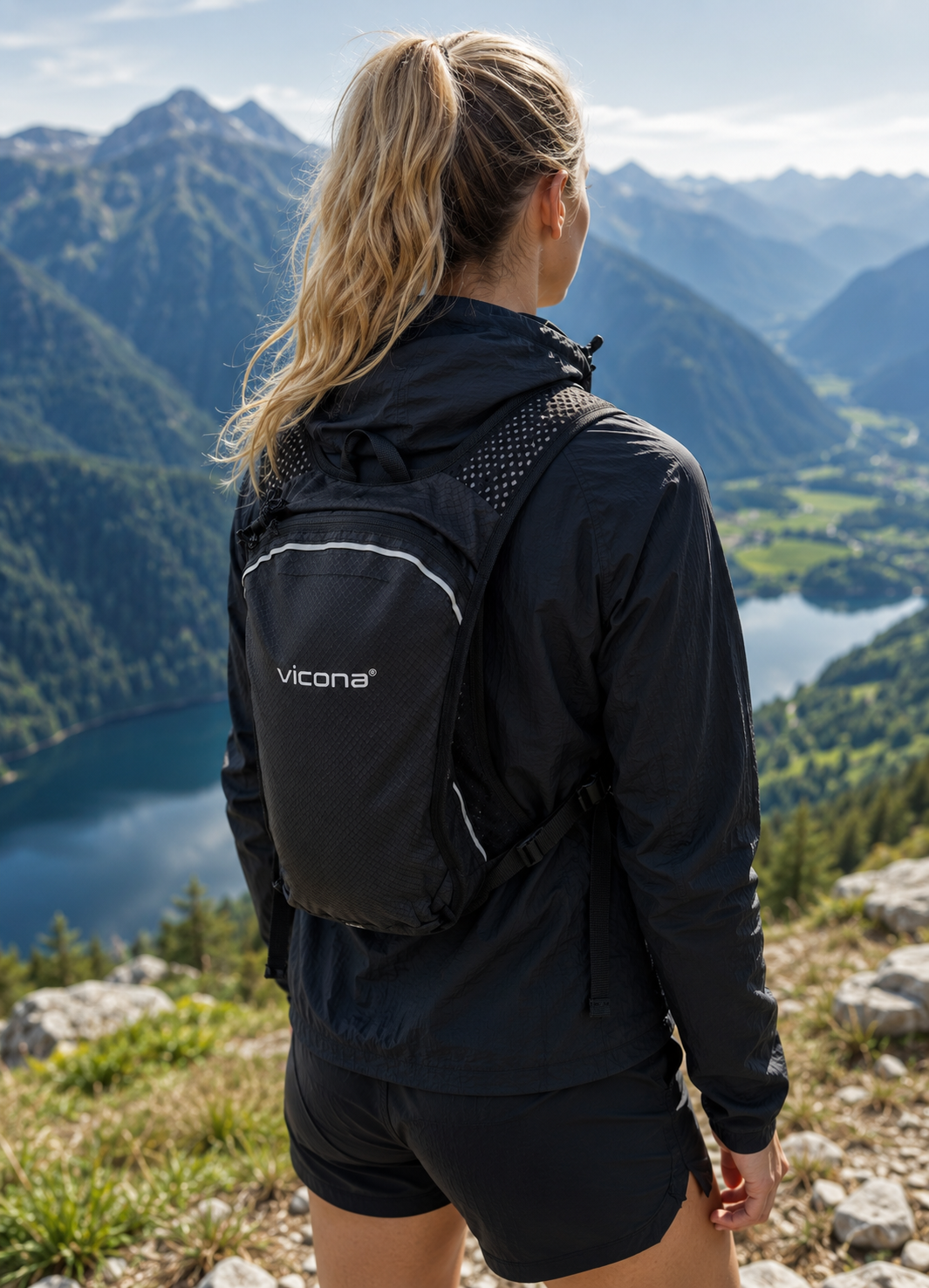 Trailrun Rucksack 5 Liter Damen in schwarz