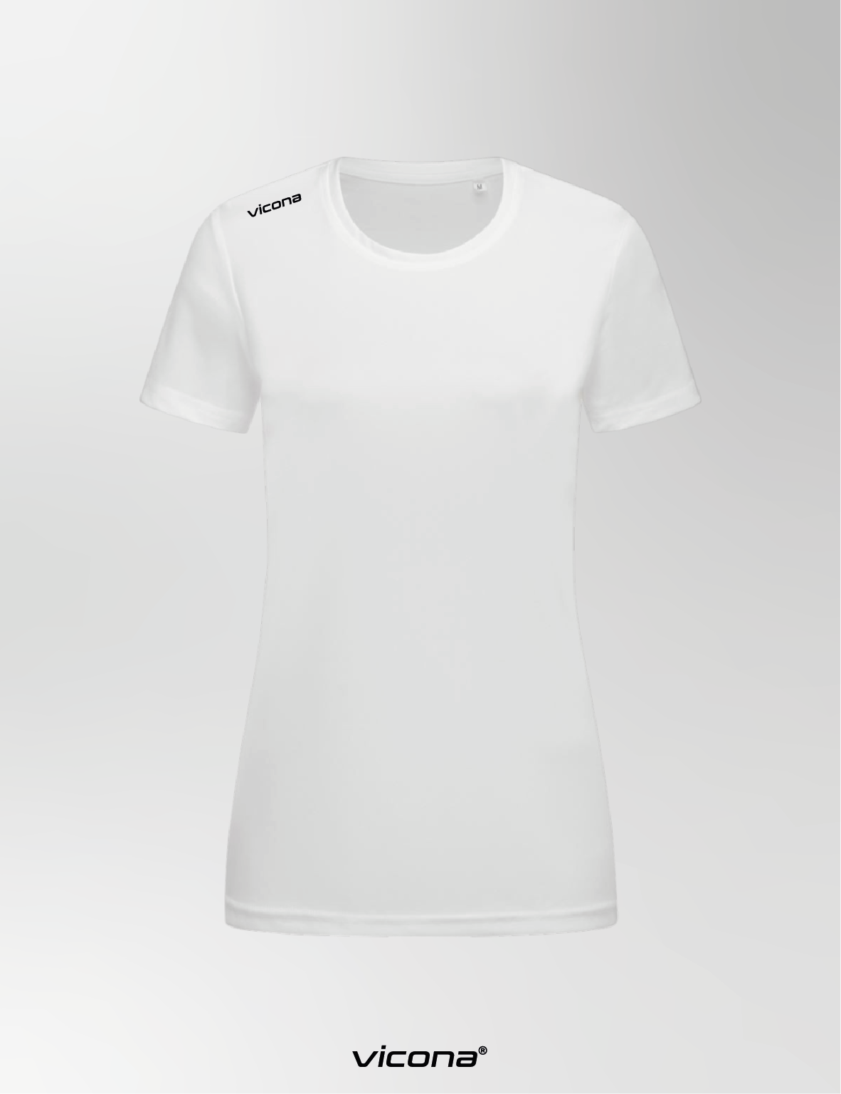 Brezza Damen Sportshirt in Weiß, taillierte Passform aus leichtem Funktionsstoff, Vorderansicht, Fitness Shirt Damen