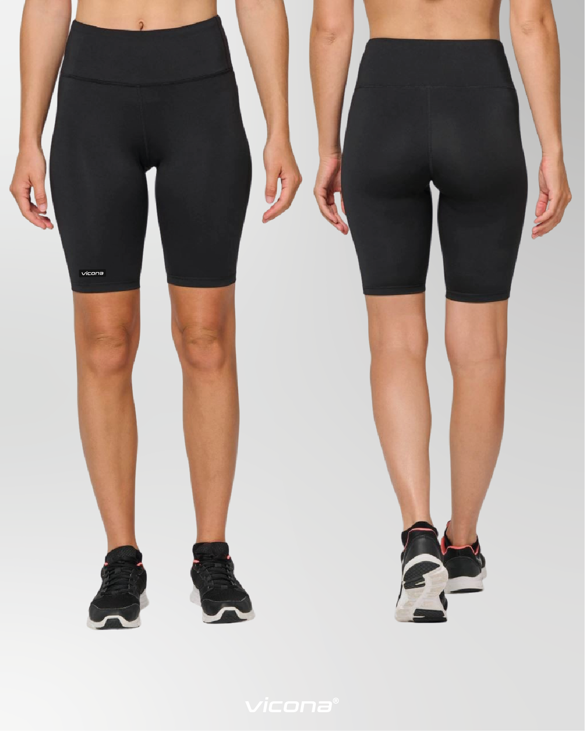 Brezza kurze Wander-Shorts für Damen in Schwarz, eng anliegender Leggings-Schnitt aus recyceltem Material