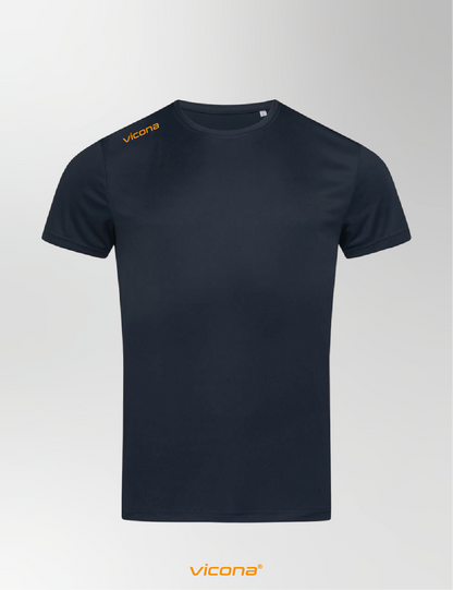 Brezza Herren Sportshirt in Navyblau, klassischer Rundhalsausschnitt und Kurzarm, ideal für Fitness und Training