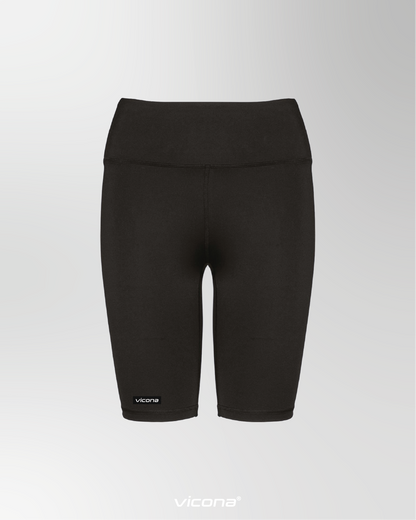 Brezza kurze Wander-Shorts für Damen in Schwarz, eng anliegender Leggings-Schnitt aus recyceltem Material, Laufen, Wandern, Trailrunning